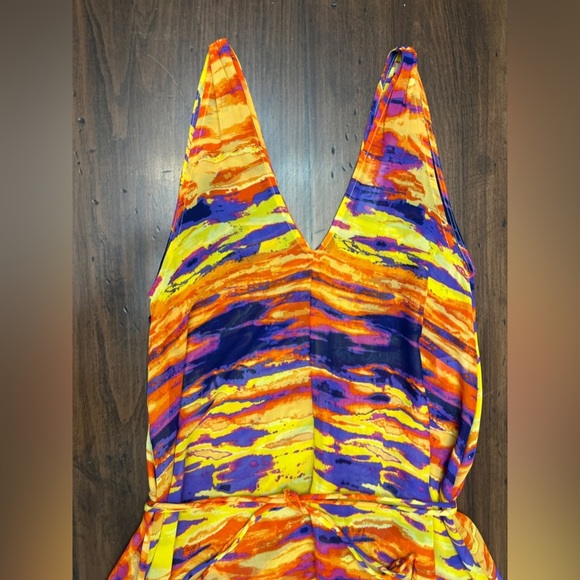 Josa Tulum Swim Cover Up One Size Colorful Asymmetrical Beach Resort Cruise EUC - Picture 5 of 14